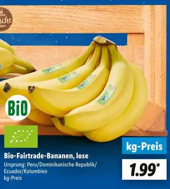 Lidl Fairtrade bio-bananen, lose Angebot