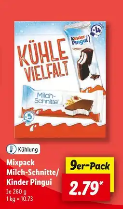 Lidl Milch-schnitte oder kinder pingui Angebot