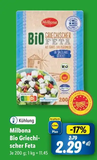 Lidl Milbona bio griechischer feta Angebot