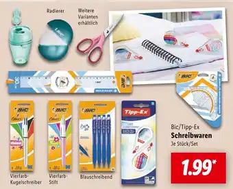 Lidl Bic oder tipp-ex schreibwaren Angebot