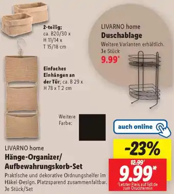 Lidl LIVARNO home Hänge-Organizer/ Aufbewahrungskorb-Set Angebot