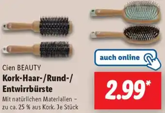 Lidl Cien BEAUTY Kork-Haar-/Rund-/ Entwirrbürste Angebot