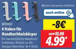 Lidl WENKO 4 Haken für Handtuchheizkörper Angebot