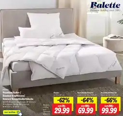 Lidl Balette Premium Feder-/ Daunen-Kopfkissen/ Daunen-Kassettenbettdecke Angebot