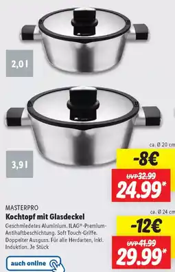 Lidl MASTERPRO Kochtopf mit Glasdeckel Angebot