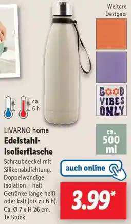 Lidl LIVARNO home Edelstahl Isolierflasche Angebot