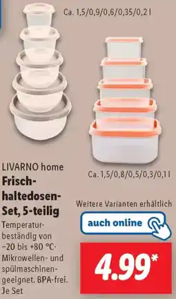 Lidl LIVARNO home Frischhaltedosen Set, 5-teilig Angebot