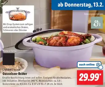 Lidl LIVARNO home Gusseisen-Bräter Angebot