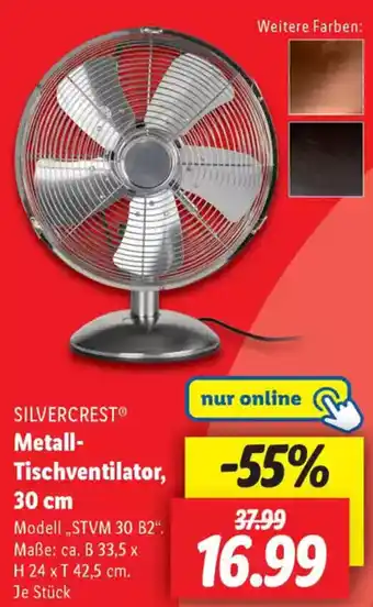 Lidl SILVERCREST Metall Tischventilator, 30 cm Angebot