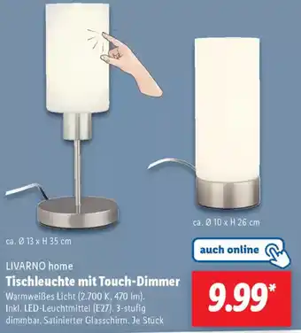 Lidl LIVARNO home Tischleuchte mit Touch-Dimmer Angebot