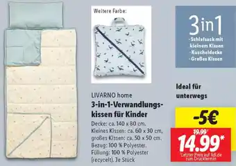 Lidl LIVARNO home 3-in-1-Verwandlungskissen für Kinder Angebot