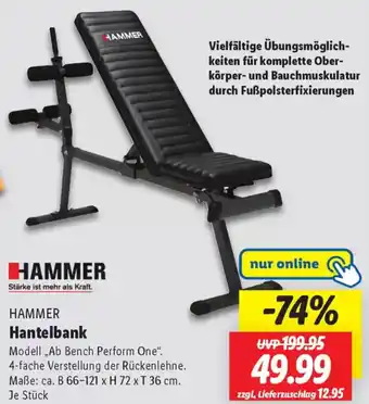 Lidl HAMMER Hantelbank Angebot