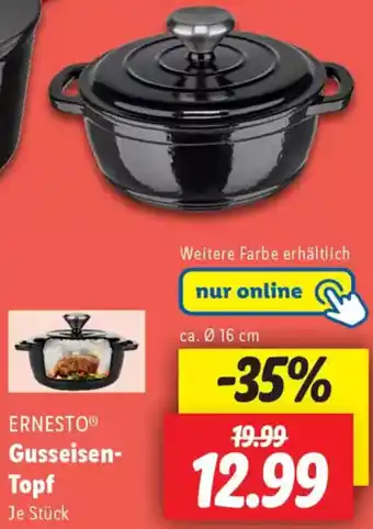 Lidl ERNESTO Gusseisen Topf Angebot