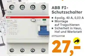 Globus Baumarkt ABB FI- Schutzschalter Angebot