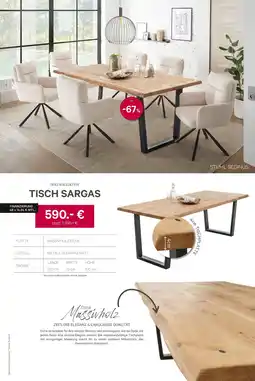 Kabs Polsterwelt Holz kollektion tisch sargas Angebot