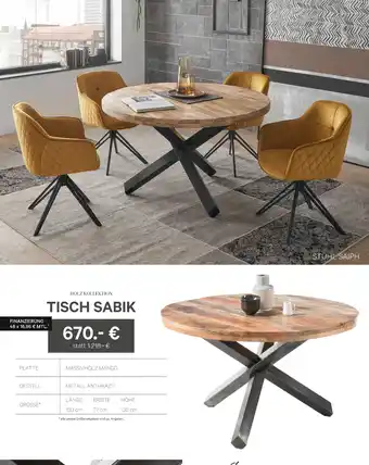 Kabs Polsterwelt Holz kollektion tisch sabik Angebot