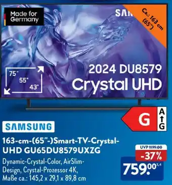 Aldi Nord SAMSUNG 163 cm (65") Smart-TV-Crystal UHD GU65DU8579UXZG Angebot