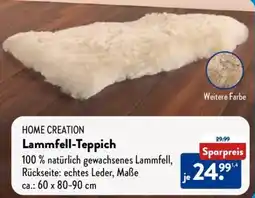 Aldi Nord HOME CREATION Lammfell-Teppich Angebot