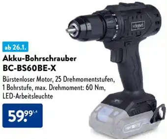 Aldi Nord Scheppach Akku-Bohrschrauber BC-BS60BE-X Angebot