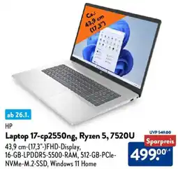 Aldi Nord HP Laptop 17-cp2550ng, Ryzen 5, 7520U Angebot