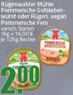 Ihr Frischmarkt Rügenwalder Mühle Pommersche Gutsleberwurst oder Rügen. vegan Pommersche Fein Angebot