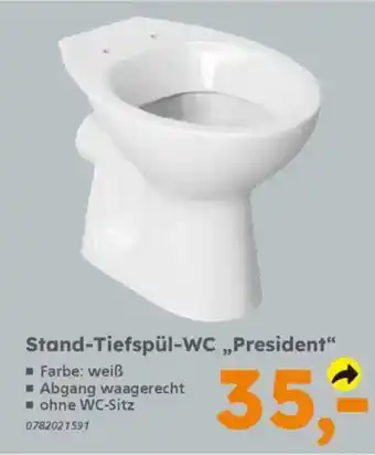 Globus Baumarkt Stand-Tiefspül-WC,,President" Angebot