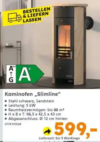 Globus Baumarkt Kaminofen „,Slimline" Angebot