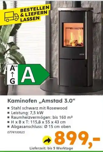 Globus Baumarkt Kaminofen „,Amstad 3.0" Angebot