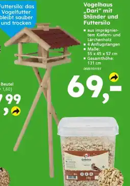 Globus Baumarkt Vogelhaus „Dari" mit Ständer und Futtersilo Angebot