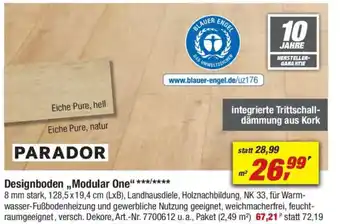 toom Baumarkt PARADOR Designboden,,Modular One" Angebot