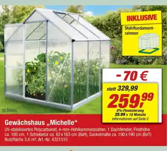 toom Baumarkt Gewächshaus,,Michelle" Angebot