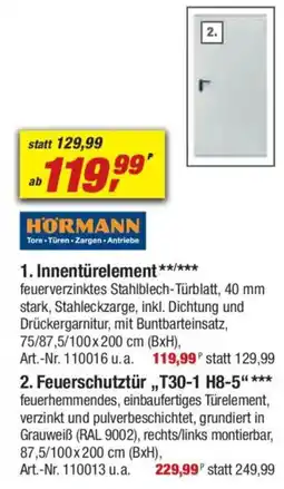 toom Baumarkt HORMANN 2. Feuerschutztür,,T30-1 H8-5" Angebot