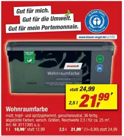 toom Baumarkt Wohnraumfarbe Angebot