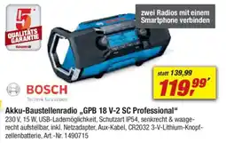 toom Baumarkt BOSCH Akku-Baustellenradio,,GPB 18 V-2 SC Professional" Angebot