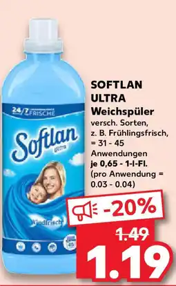 Kaufland SOFTLAN ULTRA Weichspüler Angebot