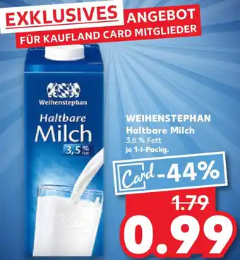 Kaufland WEIHENSTEPHAN Haltbare Milch Angebot