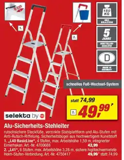 toom Baumarkt selekta Alu-Sicherheits-Stehleiter Angebot