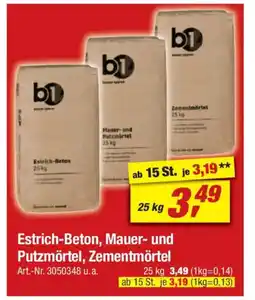 toom Baumarkt Estrich-Beton, Mauer- und Putzmörtel, Zementmörtel Angebot