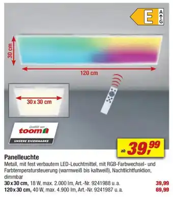 toom Baumarkt Panelleuchte Angebot