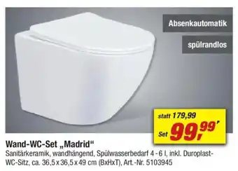 toom Baumarkt Wand-WC-Set,,Madrid" Angebot