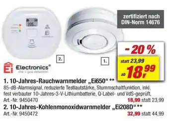 toom Baumarkt Ei Electronics 1. 10-Jahres-Rauchwarnmelder,,Ei650" Angebot