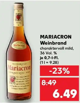 Kaufland MARIACRON Weinbrand Angebot