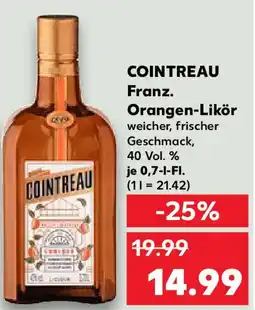 Kaufland COINTREAU Franz. Orangen-Likör Angebot