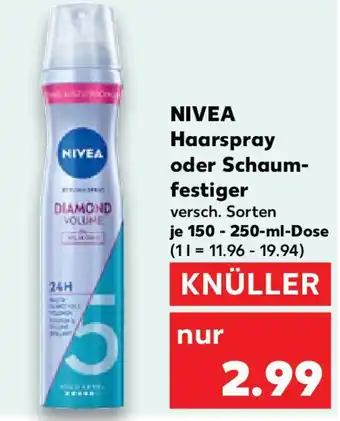 Kaufland NIVEA Haarspray oder Schaum- festiger Angebot