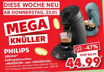 Kaufland PHILIPS SENSEO Kaffeepadmaschine HE6553/50 oder HD6553/20 Angebot