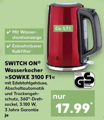 Kaufland SWITCH ON Wasserkocher SOWKE 3100 F1 Angebot