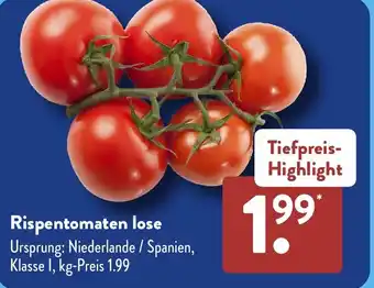 Aldi Süd Rispentomaten lose Angebot