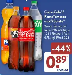 Aldi Süd Coca-Cola/ Fanta/mezzo mix/Sprite Angebot