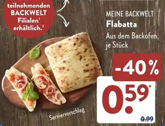 Aldi Süd MEINE BACKWELT Flabatta Angebot