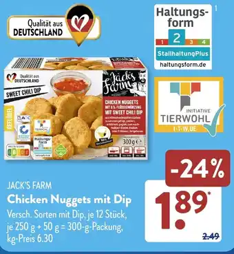 Aldi Süd JACK'S FARM Chicken Nuggets mit Dip Angebot